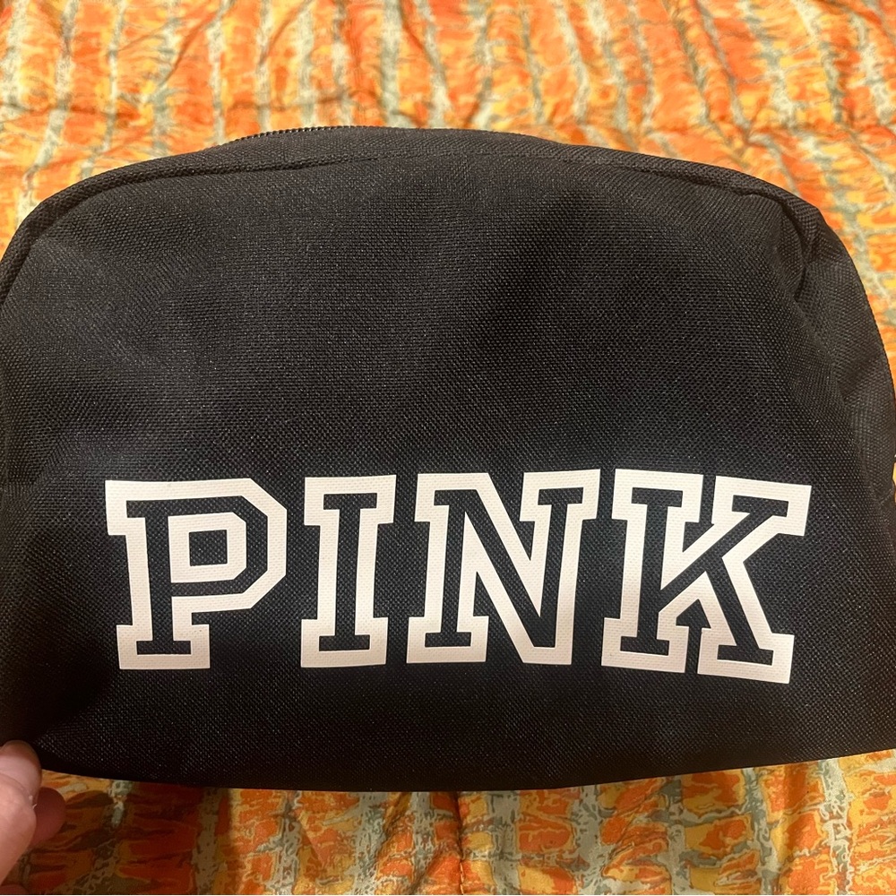 VS Pink Small Bag Black with Pink Logo